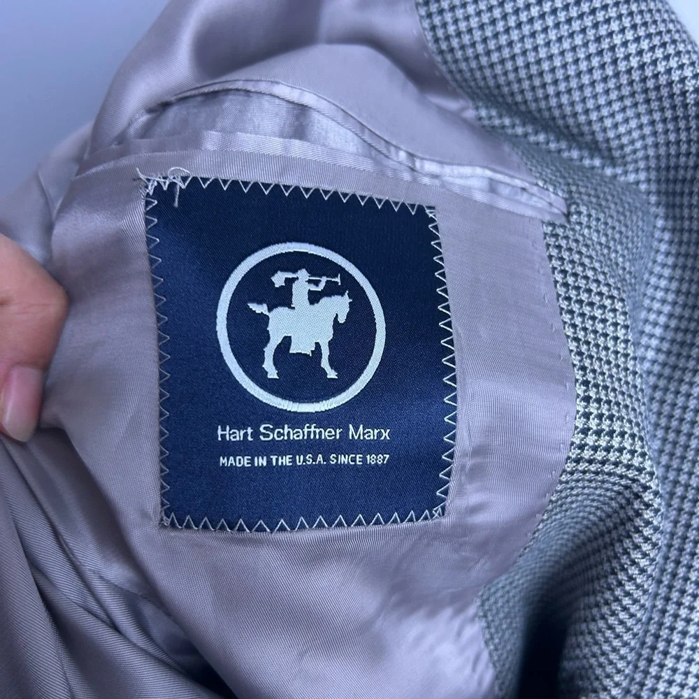 Hart Schaffner Marx Men‎ Blazer Jacket 42R Union Made Wool Blend Sport Coat